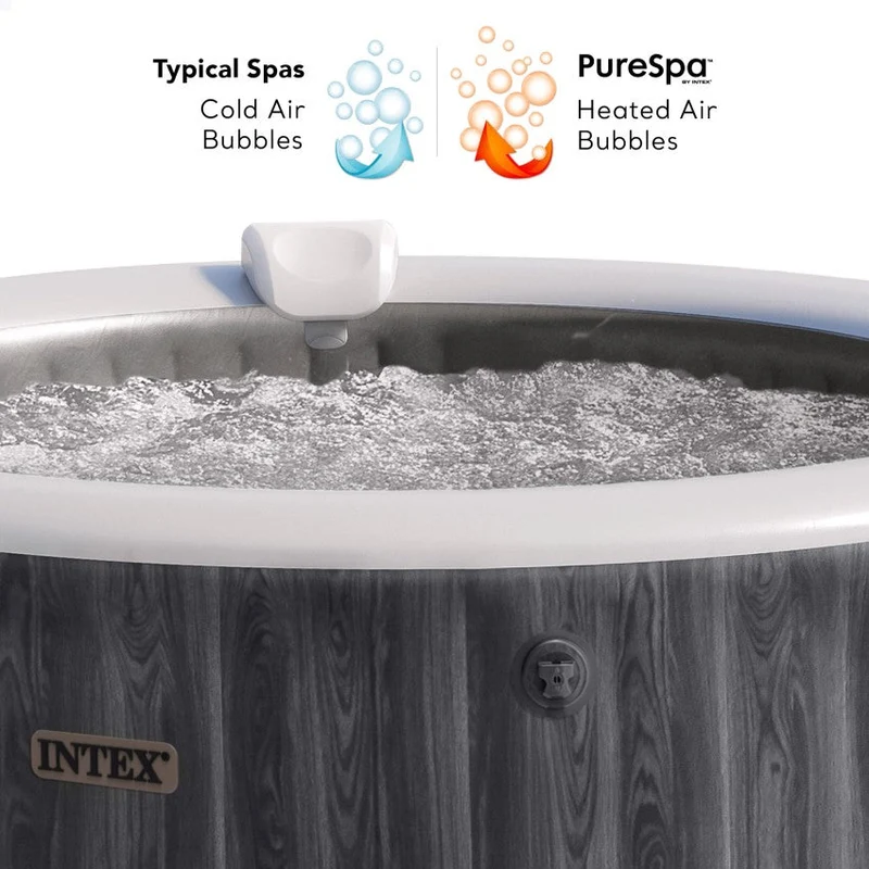 Intex PureSpa Greywood Deluxe opblaasbare spa, 4 persoons