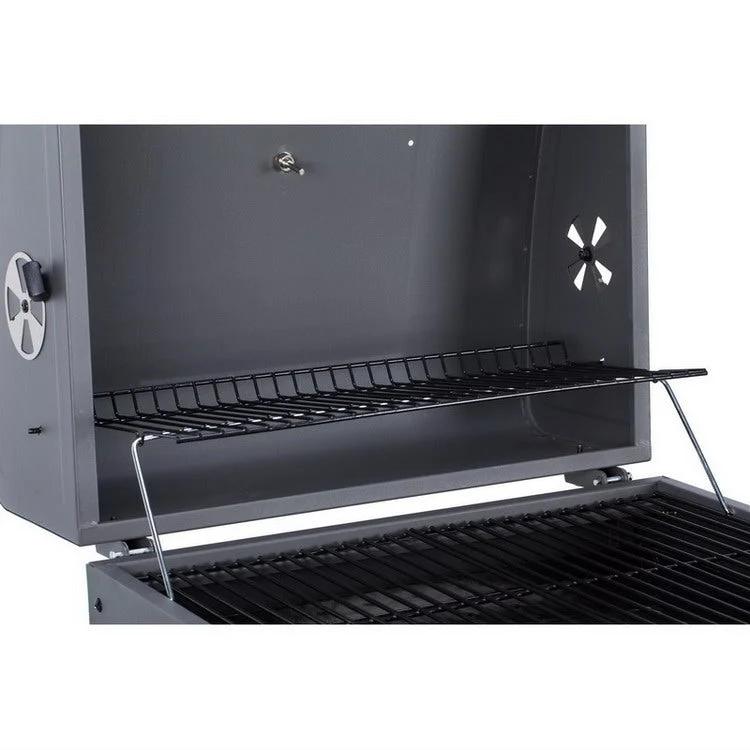 Barbacoa de carbón con ruedas para jardín y terraza con parrilla 57x42 cm