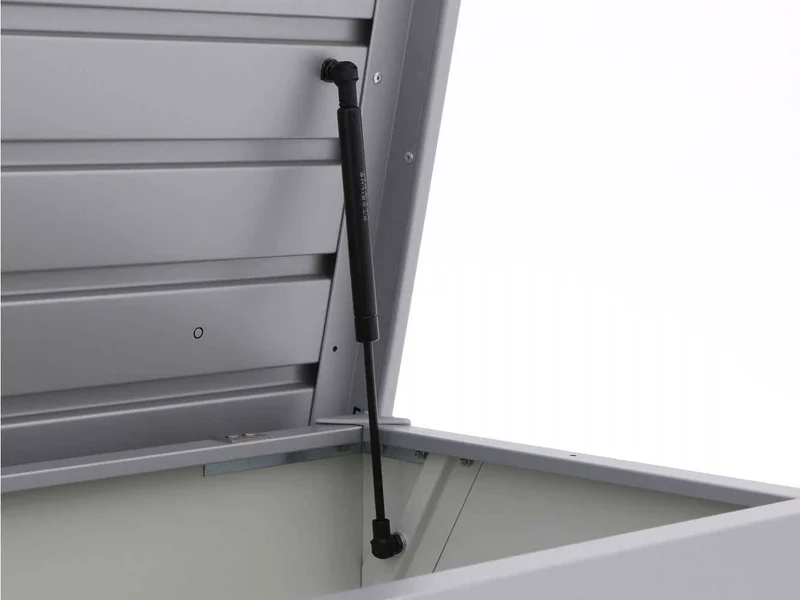 Biohort – Arcón de metal para exterior plata metálica