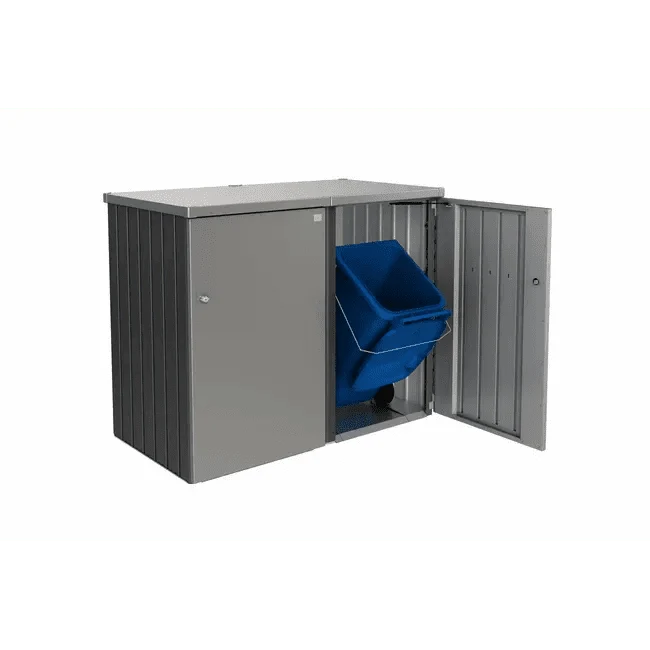 Biohort – Alex contenedor de cubos de basura modular con ruedas Gris oscuro metálico