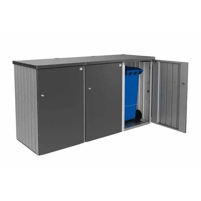 Biohort – Alex contenedor de cubos de basura modular con ruedas Gris oscuro metálico