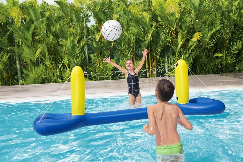 Bestway Opblaasbaar Volleybalspel Blauw 244cm