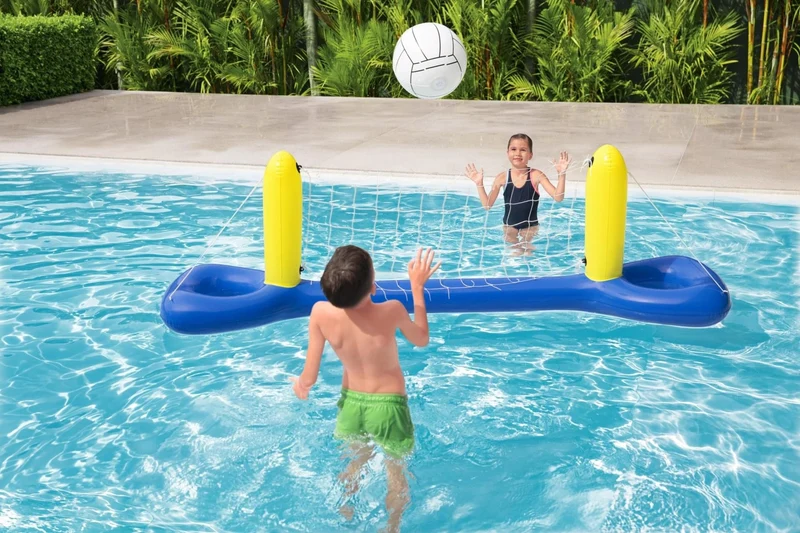 Bestway Opblaasbaar Volleybalspel Blauw 244cm
