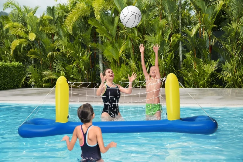 Bestway Opblaasbaar Volleybalspel Blauw 244cm