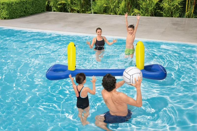 Bestway Opblaasbaar Volleybalspel Blauw 244cm