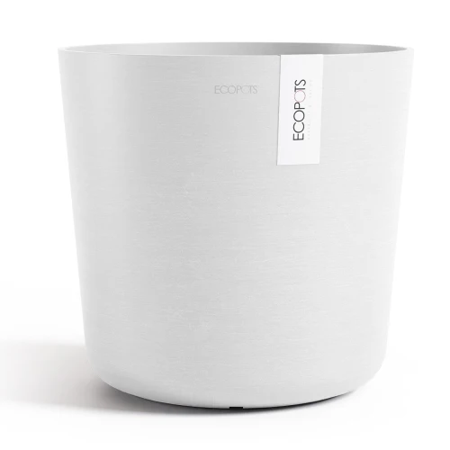 Vaso Rotondo Lima D25 H25,50 Cm Bianco Puro Ecopots