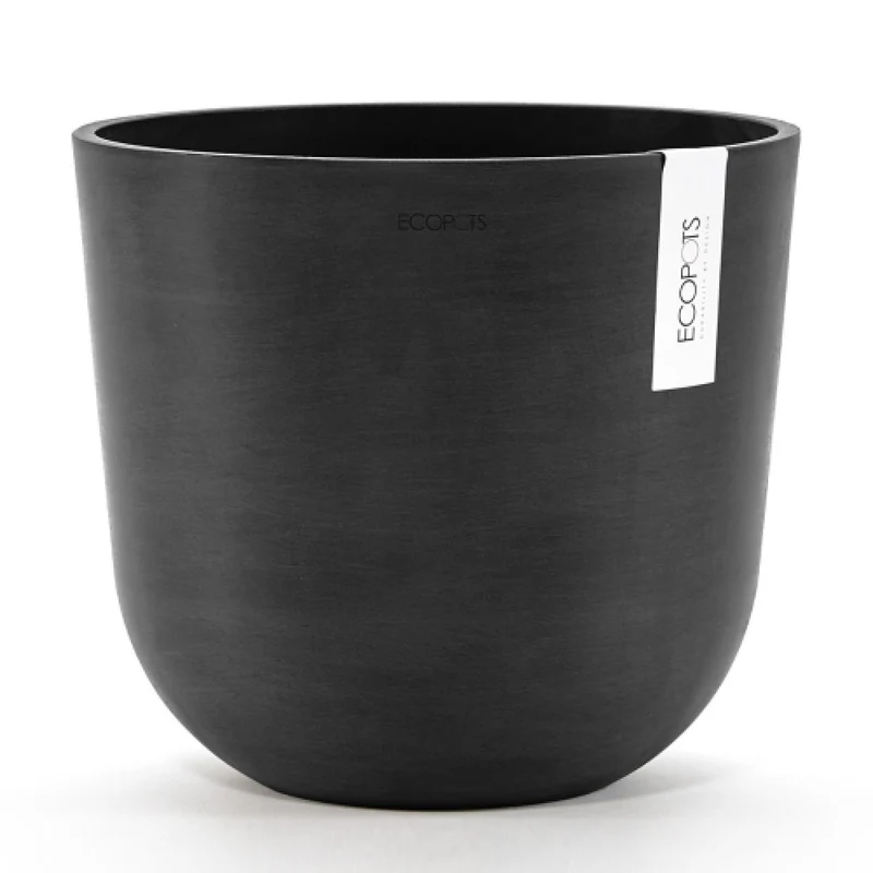 Vaso Fioriera Oslo D25 H21,8 Cm Grigio Scuro Ecopots