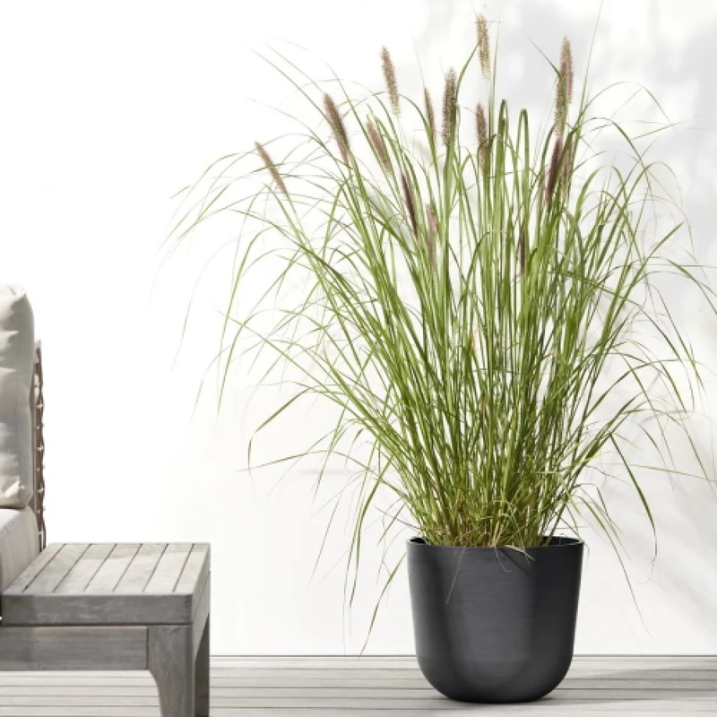 Vaso Fioriera Oslo D25 H21,8 Cm Grigio Scuro Ecopots