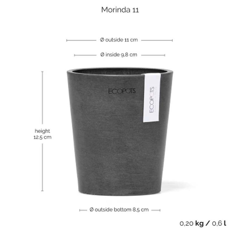 VASO DA TAVOLO ROTONDO MORINDA D11XH12,5CM GRIGIO SCURO