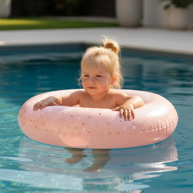Schwimmring für Kinder 50 cm in Pink – Blumen & Schmetterlinge