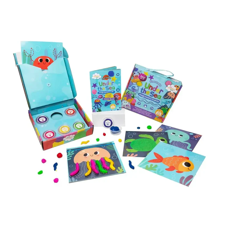 Boîte à bricolage sensorielle Mes premières créations : Sous la mer (avec pâte à modeler)- My Creative Box