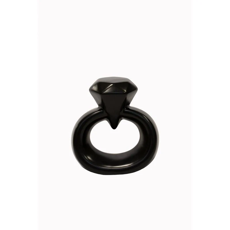 BLOGO Scultura Decorativa "Super Ring" in Ceramica - Nero