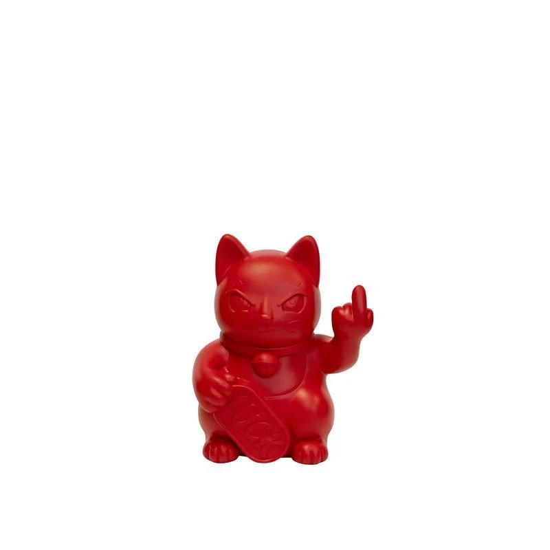 BLOGO Statuetta Maneki Neko Irriverente "Lucky Cat" Piccola - Rosso