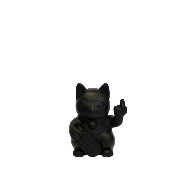 BLOGO Statuetta Maneki Neko Irriverente "Lucky Cat" Piccola - Nera