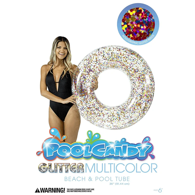 Tube de nage scintillant et multicolore