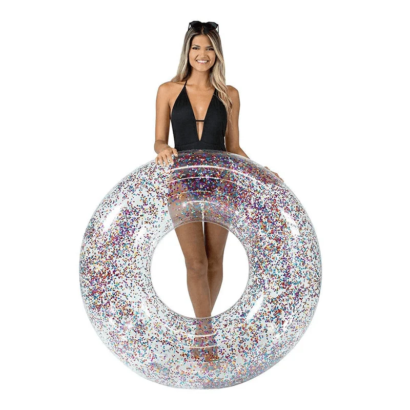 Tube de nage scintillant et multicolore