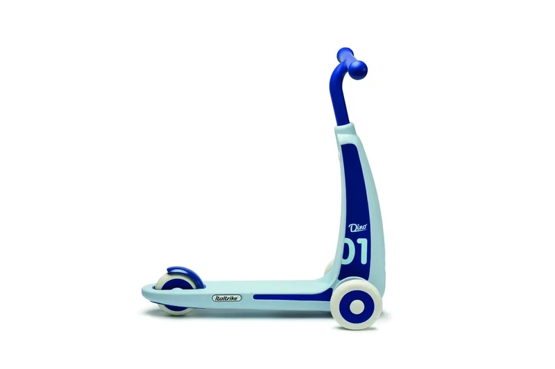 Trottinette Dino Bleu Italtrike Pour Enfants 2 À 6 Ans Conduite Sûre Et Amusante
