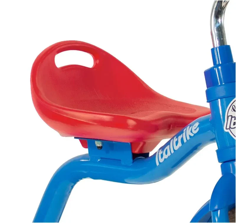 Tricycle Transporter Colorama Bleu Italtrike Pour Enfants 2-5 Ans Châssis Métal Robuste Guidon Chromé