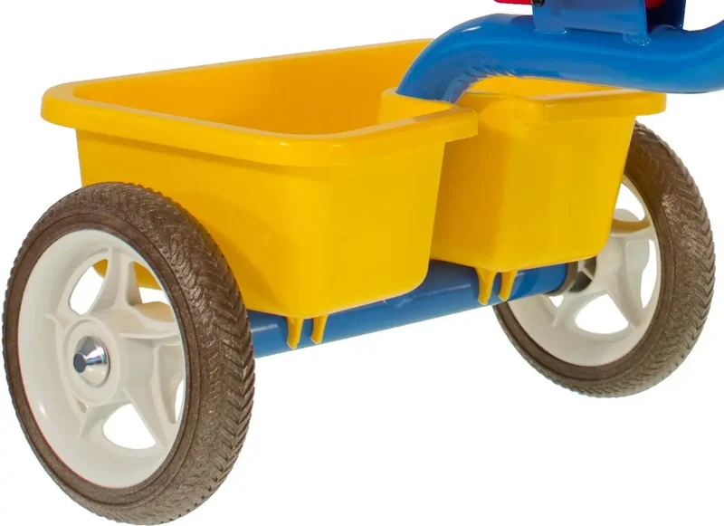 Tricycle Transporter Colorama Bleu Italtrike Pour Enfants 2-5 Ans Châssis Métal Robuste Guidon Chromé