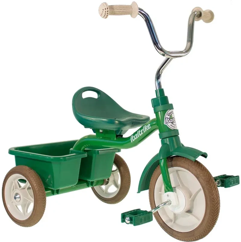Tricycle Transporteur Primavera Vert Italtrike Pour Enfants 2 À 5 Ans Robuste Et Evolutif