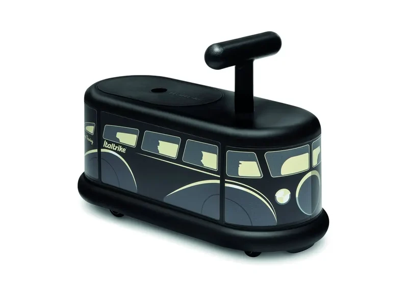 Porteur Bus Vintage Noir Italtrike Pour Enfants 1 À 6 Ans Robuste Et Stylé Design Rétro