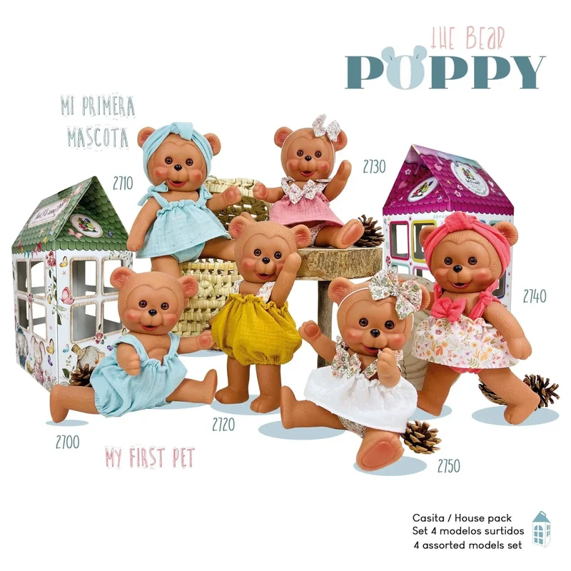 Poupées ours, Poppy House Pack - Nines Artesanals