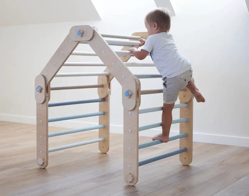 Grimpeur Bleu Avec Rampe, Triangle Transformable - Happymoon