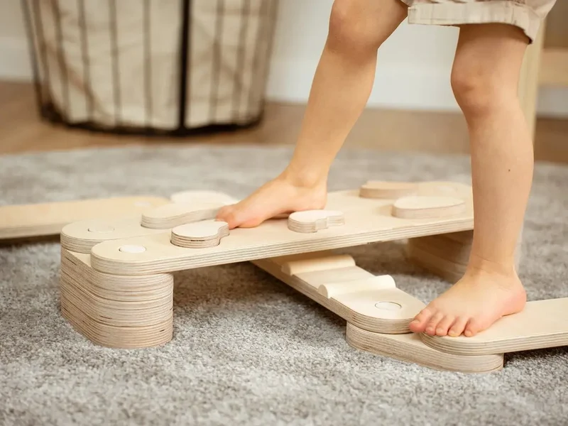 Ensemble de 6 Poutres d'Équilibre Naturelles Montessori - Happymoon