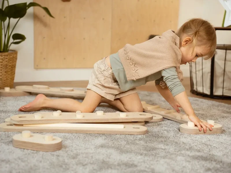 Ensemble de 6 Poutres d'Équilibre Naturelles Montessori - Happymoon