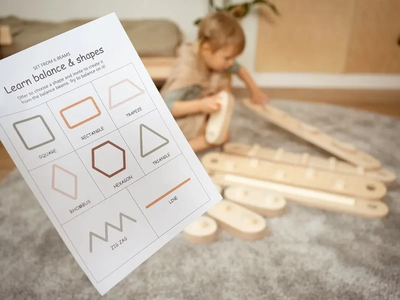 Ensemble de 6 Poutres d'Équilibre Naturelles Montessori - Happymoon