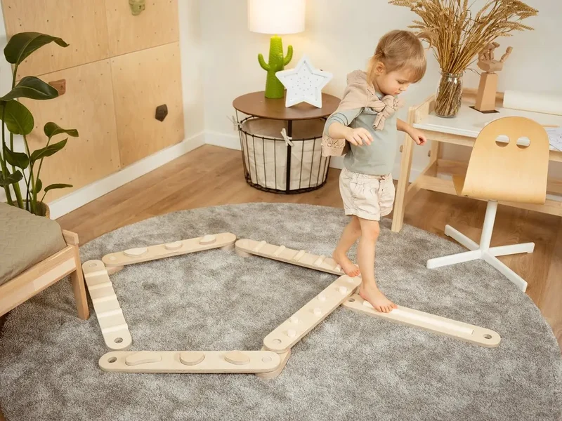 Ensemble de 6 Poutres d'Équilibre Naturelles Montessori - Happymoon