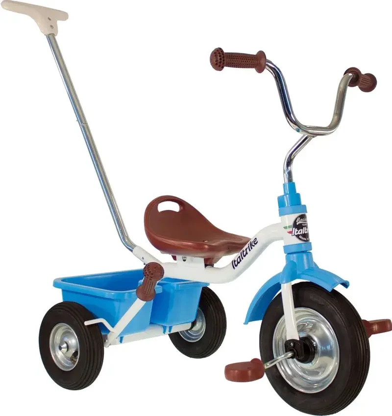 Tricycle Racing Monaco Italtrike Blanc Et Bleu Pneu PU Pour Petits Champions Collection Racing Team