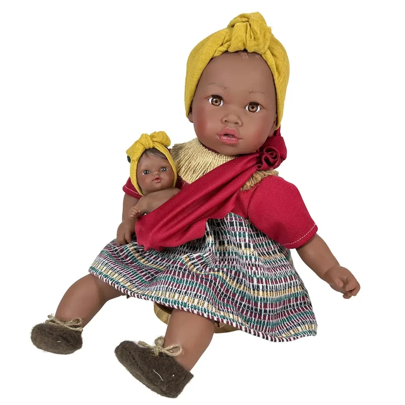 Poupée Alika avec bébé Burgundy