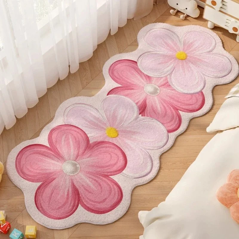 PetalCraft - Tæppe med Blomstermønster til Indendørs Brug