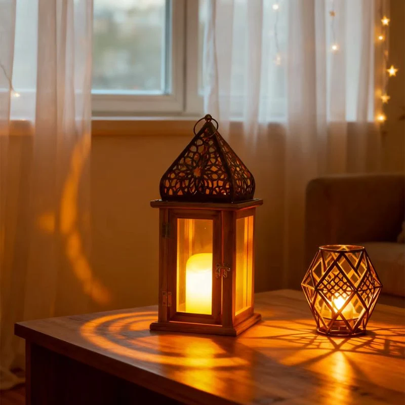 CandleAura – Dekorativ Lysestage med Lanterne Design