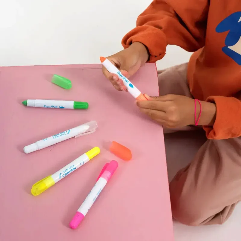Boite 5 crayons de cire - Baignoire, vitres, miroir - SuperPetit