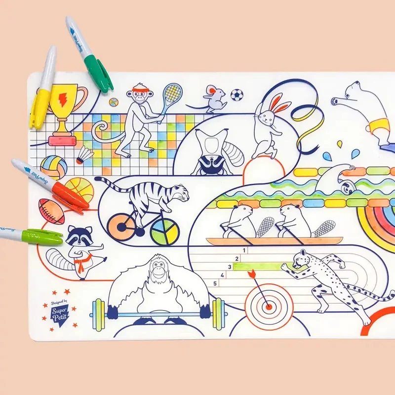 Coloriage réutilisable-Set en silicone Sport - SuperPetit