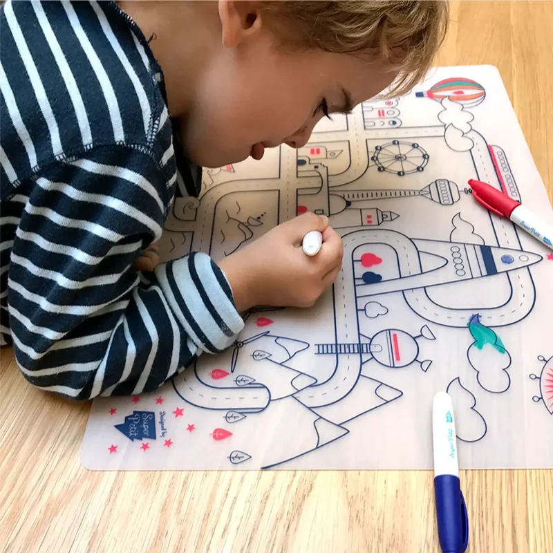 Coloriage réutilisable - Set en silicone CITY CIRCUIT - SuperPetit