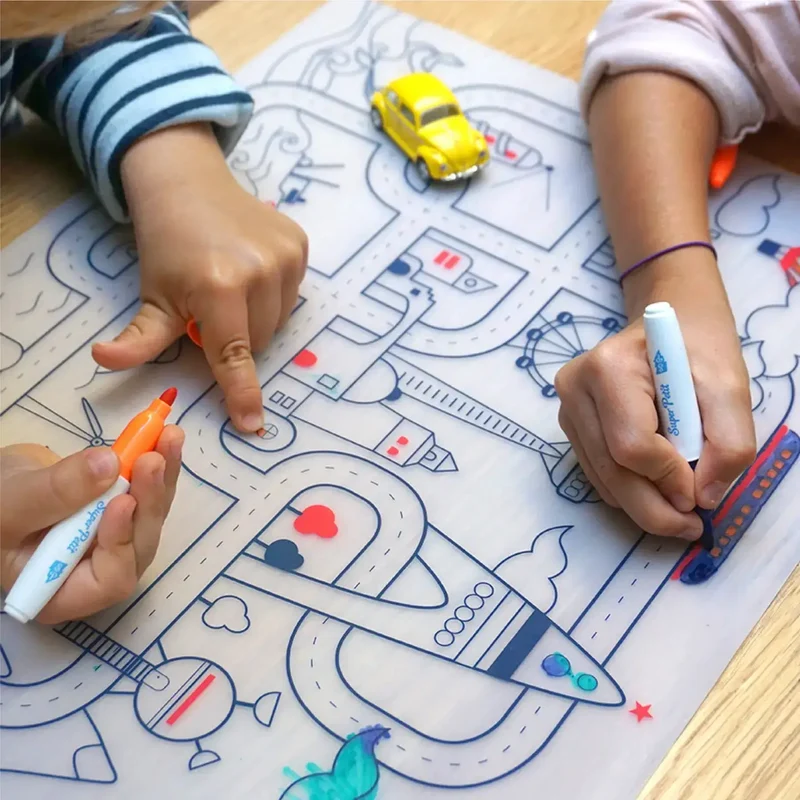 Coloriage réutilisable - Set en silicone CITY CIRCUIT - SuperPetit