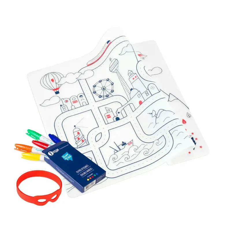 Coloriage réutilisable - Set en silicone CITY CIRCUIT - SuperPetit