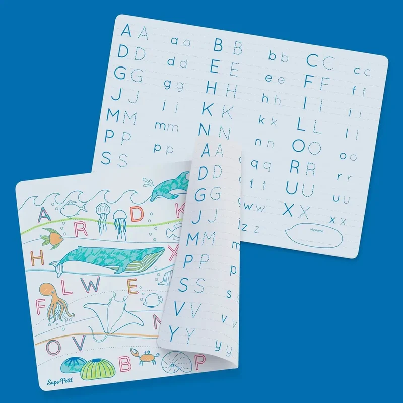 Set en silicone pédagogique ABC OCEAN 3 feutres inclus - SuperPetit