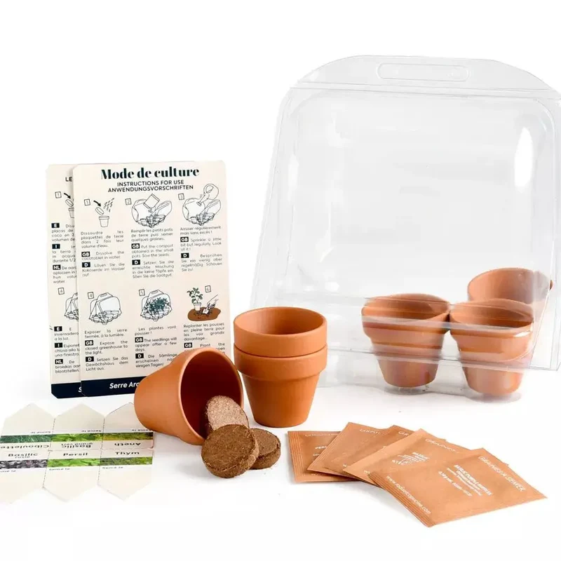 Mini serre de jardinage aromatiques à semer - Radis et Capucine