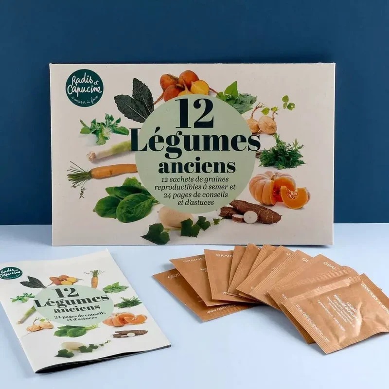 Enveloppe de 12 sachets - Légumes anciens - Radis et Capucine