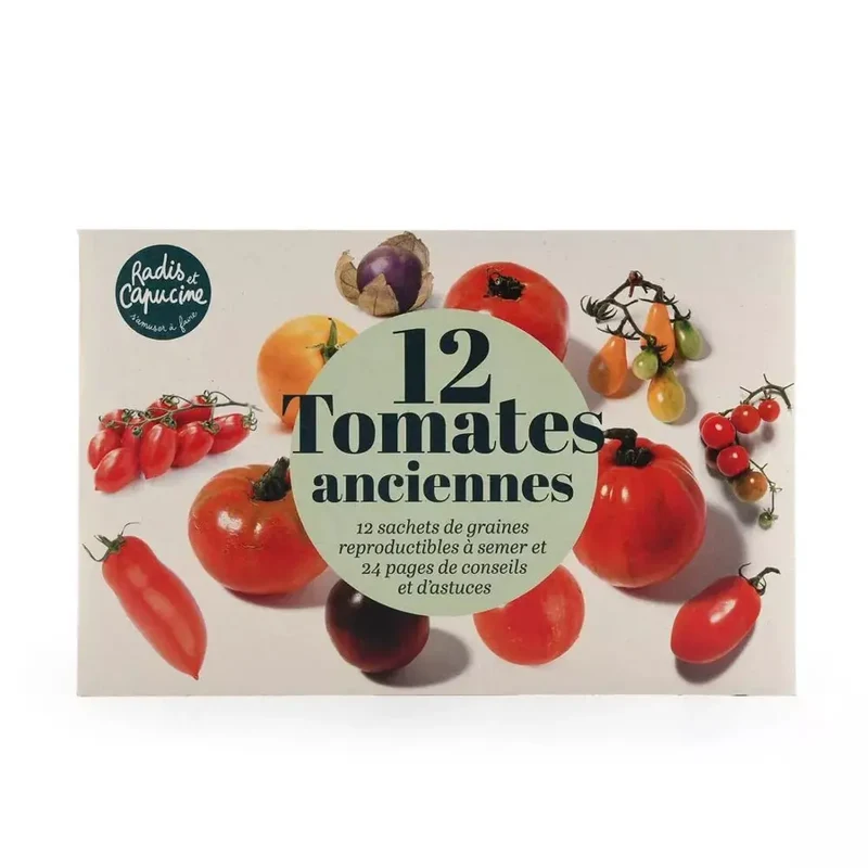 Enveloppe de 12 sachets - Tomates anciennes - Radis et Capucine