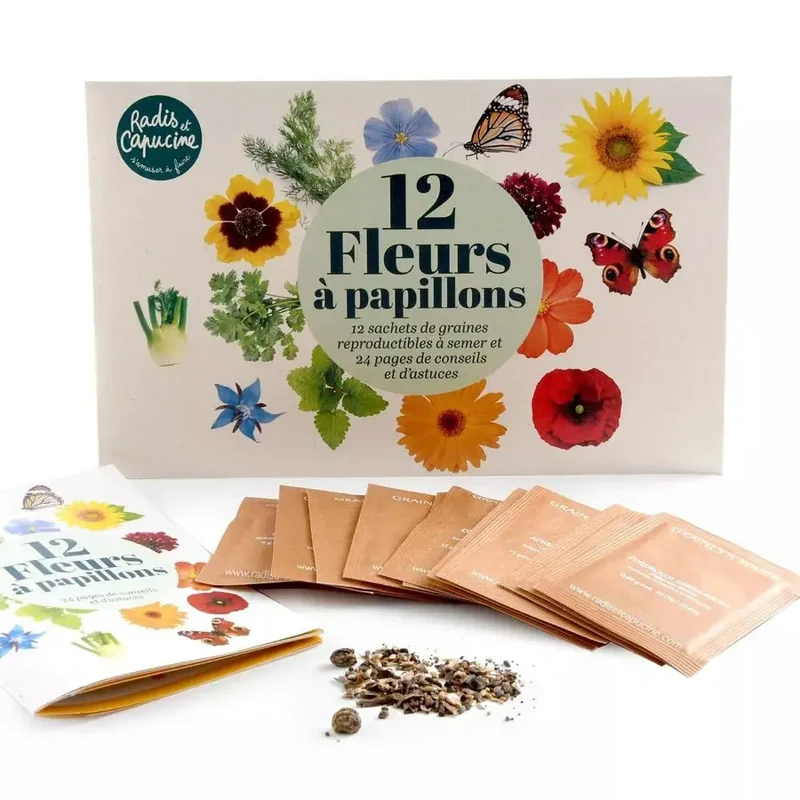 Enveloppe de 12 sachets - Fleurs à papillons