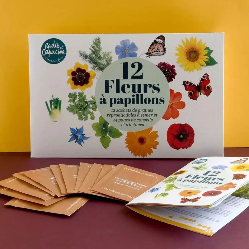 Enveloppe de 12 sachets - Fleurs à papillons