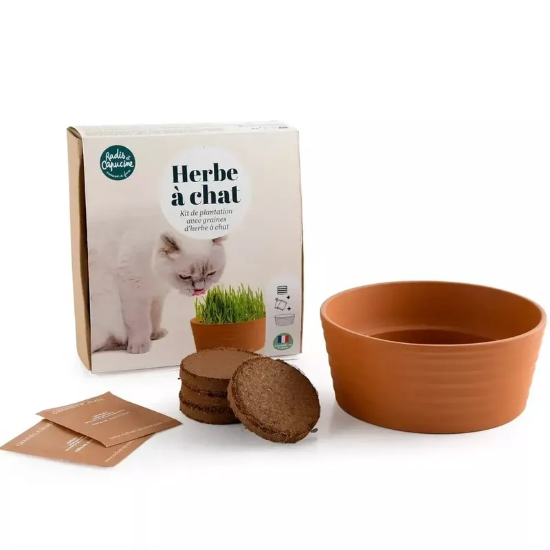 Coffret herbe à chat - Radis et capucine