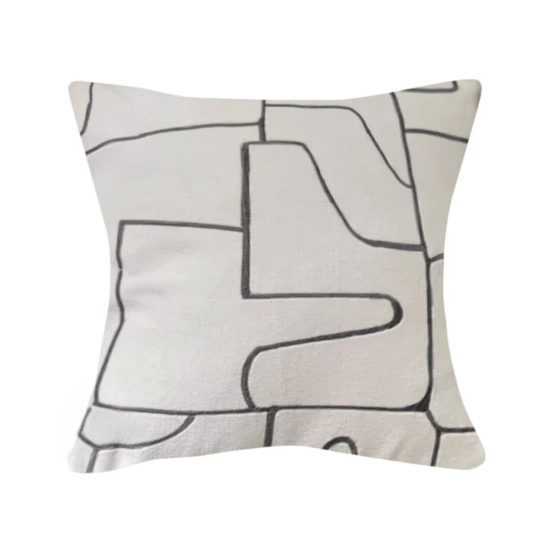 Coussin extérieur 18 x 18 po - Imprimé géo noir