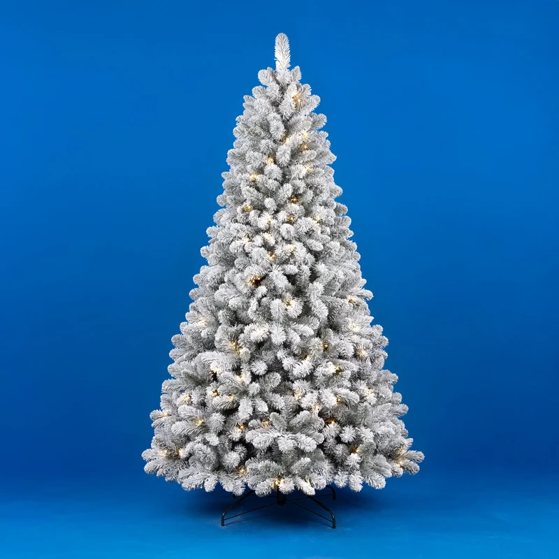 Albero di Natale floccato Colosseo Altezza 270cm Bianco