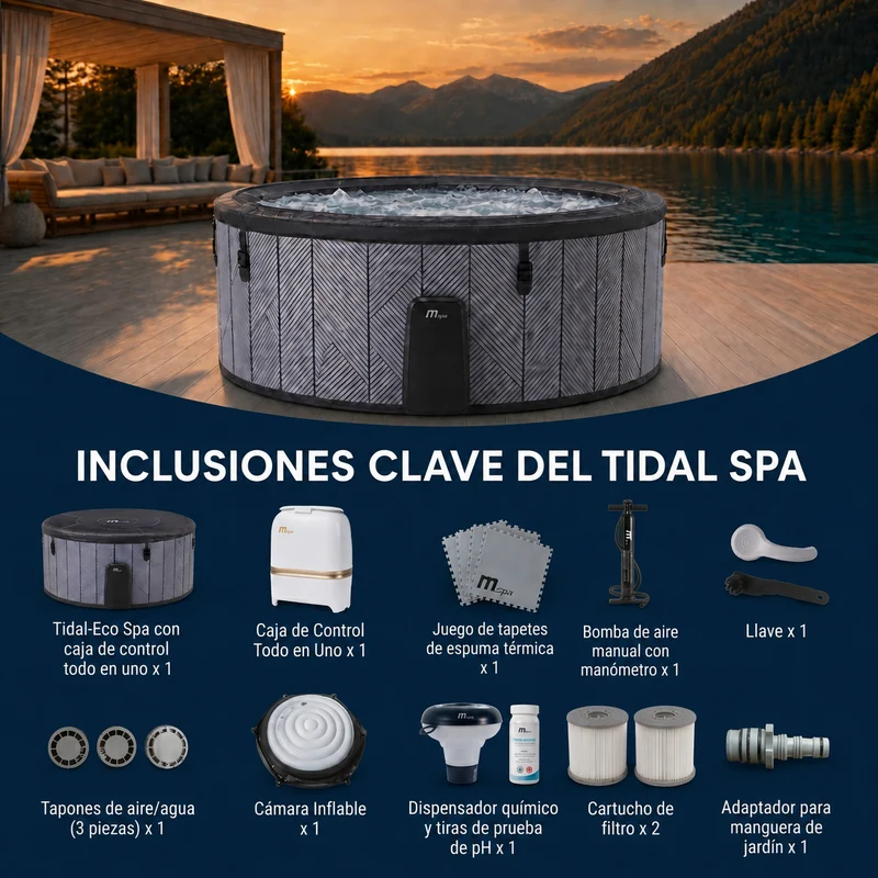 MSpa Spa hinchable semirrígido circular Tidal 4–6 personas